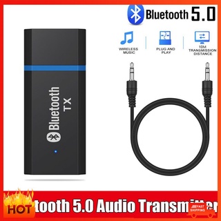 ✨Ready USB Bluetooth 5.0 transmitter Adapter 3.5mm AUX Stereo Jack For Headphone Speaker ADA