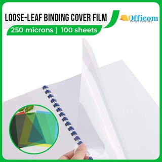 Officom PVC Binding Cover 250 microns Binding Film Loose-leaf Cover Transparent Cover (100 Sheets)