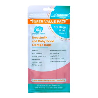 Orange and Peach Breastmilk Storage Bags 4 oz. Super Value Pack (2)
