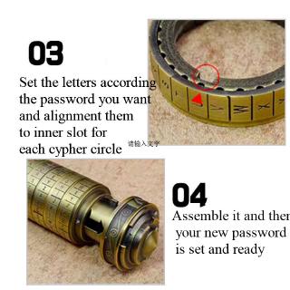 Da Vinci Code Cylinder Puzzle Lock Alloy Cryptex Valentine's Day Birthday Gift Escape Chamber Props (4)