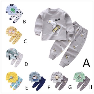 【TS】Pajama Terno For Kids Baju Tidur Cotton Boy Girl Long Sleeve Sleepwear Kids Clothing (2)