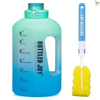 FUTY 2.5L Sports Water Bottle BPA Free & Leak proof Safe Hydration with Motivational Time Mark Drinking Kettle Fitness Sport Water Jug with Brush for Camping Workouts