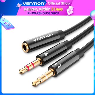 vention Audio Splitter Headphone Adapter 3.5mm Aux Cable 1 Female to 2 Male Mic Y Splitter Headset to PC Adapter