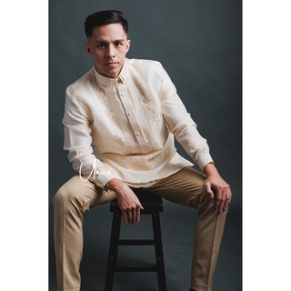 【top】 Barong Tagalog for Men Piña Organza with Lining Centennial Design