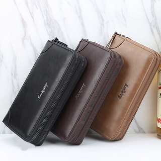 Mens Long Zipper Clutch Purse PU Leather Wallet Credit Card Holder Handbag