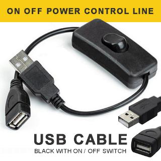 USB Cable With On/Off Toggle Switch Power Control Black Raspberry Pi Arduino