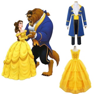 Beauty And The Beast Prince Adam The Princess Belle Cosplay Costume Adult Men's Woman‘s Halloween Costume