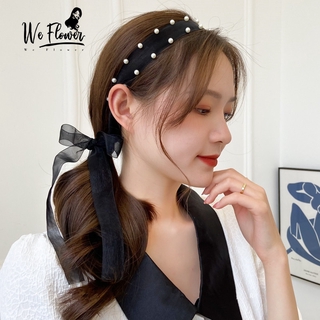 We Flower Vintage Pearl Lace Headband Bowknot Ribbon Hair Band Accessories