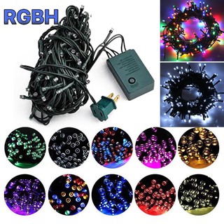 RBGH 10M,100L Christmas Lights LED Outdoor waterproof Green wire room decor WITH END CONNECTOR