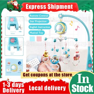 Musical Crib Mobile Baby Toys Bed Hanging Bell Rattle Night