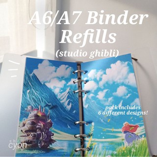 Studio ghibli A6/A7 Binder Refills / loose leaf | Textured 230 GSM (12 Sheets)