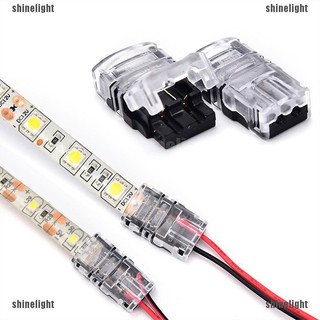 [Shine] 1/5pcs 2 pin led strip to wire connector 8mm/10mm tape light connector conductor [LT]