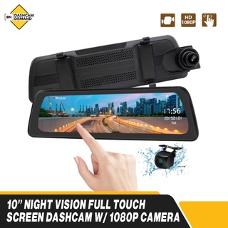 【 Ready Stock】10 Inches 1080P Night Vision Full Touch Screen Dashcam