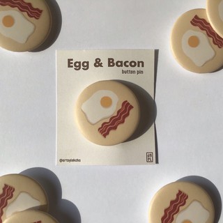Egg & Bacon Button Pin