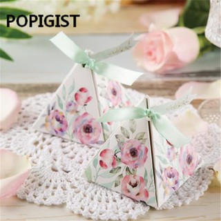 Package, toolCreative Promotional Exquisite Triangular sweet Camellia rose Flower Wedding Favors Can