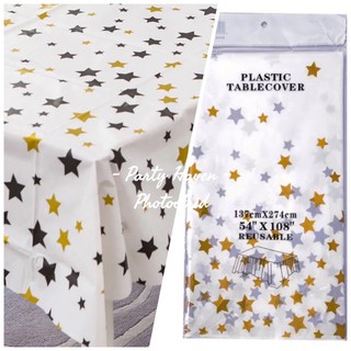 Stars reusable plastic table cover (54”x 108”) (1)