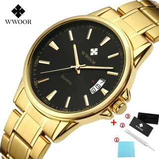 WWOOR Fashion high quality watch business waterproof watch calendar simple Luxury Men Watch casual gold watch 8833
