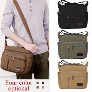 Men's large capacity canvas fashion one-shoulder messenger bag