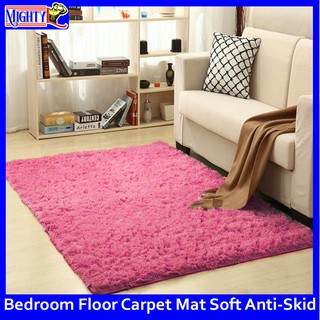 Home Living Room Bedroom Floor Carpet Mat Soft Anti-Skid Rectangle Area Rug (80cmX160cm) (Pink)