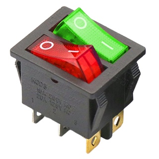 ✅ 6 PINS ROCKER SWITCH ON/OFF DOUBLE RED-GREEN LIGHT TOGGLE DOUBLE SPST ROCKER SWITCH ✅