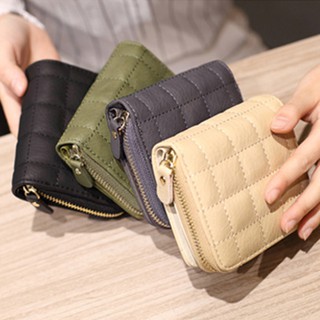 Women Short Wallets PU Leather Female Plaid Purses Nubuck Card Holder Wallet Fashion Woman Small