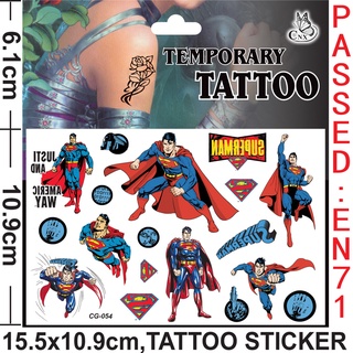 New!! super hero tattoo stickers long lasting waterproof ins boy superman batman spiderman hulk tattoo sticker (3)