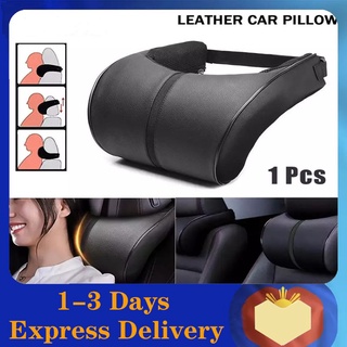 Car Seat Neck Pillow Car Headrest Pillow PU Leather Head Neck Rest Pillow Adjustable Headrest Pillow