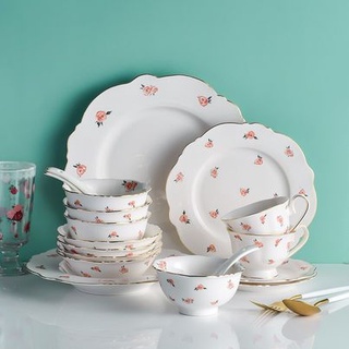 C122/C123 Vintage China Ceramic Porcelain Floral Dinner Set Bowl Set Plate Set Dinnerware