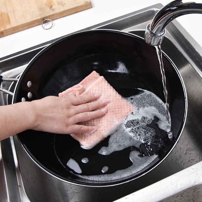 Dish Cloth Non-stick Oil Wash Clean Towels Bowl (2)