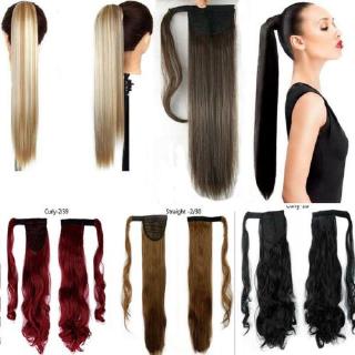 Real Thick Clip In As Human Hair Extensions Pony Tail Wrap On Ponytail Long