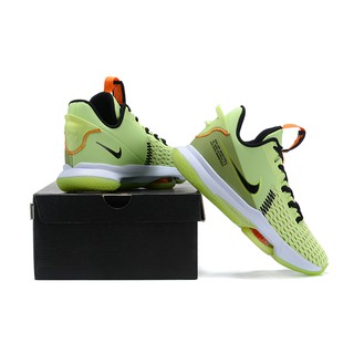 100% Original Nike Lebron James Witness 5 Green/White Sports Basketball Shoes for Men