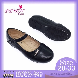 B003 Girls fashion school black shoes kid flat shoes (7)