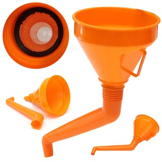 Orange Plastic Motorcycle Funnel 2 in1 Can Spout For Car Fuel Petrol Oil Water ✨wecynthiaamo