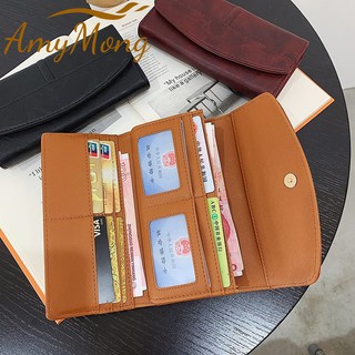 Vintage Trifold Wallet Women Fashion Long PU Leather Wallet Female Clutch Coin Purse Hasp Female Pho (6)