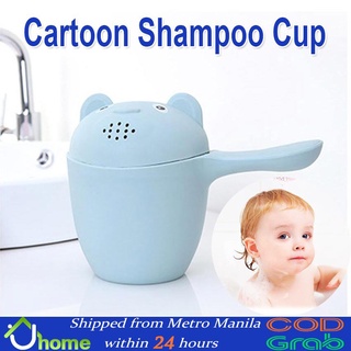 ✺☞◎Baby Bath Cups Cartoon Bear Shower Cup Shampoo Cup Baby Shower Spoons Child Washing Hair Cup