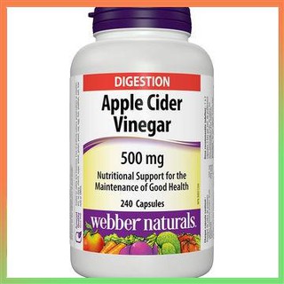 【Available】Webber Naturals Apple Cider Vinegar 500mg, 240 capsules