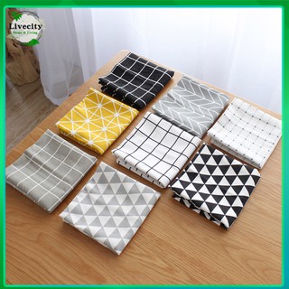 Livecity 40x60cm Simple Cotton Linen Napkin Placemat Dining Table Background Cloth Decor