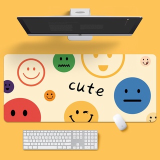 Cute Smiley Mouse Pad XL Large Creative INS Tide Game Computer Keyboard Office Long Table Mat Kawaii Desk for Bedroom