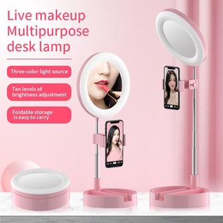 selfie light☬㍿Telescopic Fashion Desktop Ring LED Fill Light Bracket Stand Holder for Live Stre