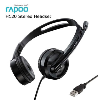 Rapoo H120 Wired USB Noise Cancelling Reduction Headset Headphone for Computer Laptops or Desktop