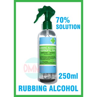 Rubbing Alcohol w/ Trigger Spray Isopropyl 70% Solution 250ml