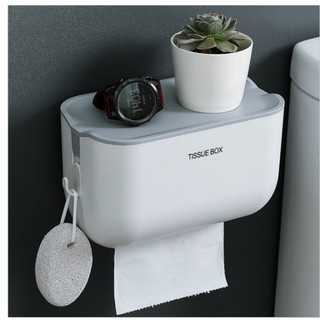 Waterproof Toilet Tissue Holder Tissue Box Wall Mounted Storage Box Bathroom Shelf Wall Paper