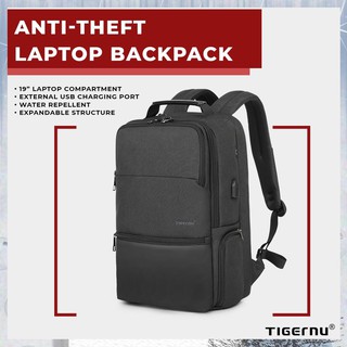 【Available】Tigernu T-B3905 Anti theft 19" Laptop Expandable Travel Splash-proof Backpack Bag with
