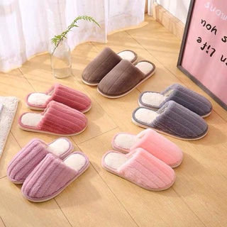 Indoor Slippers㍿New wool cotton slipper non-slip thick bottom warm fur slippers couple indoor slippe