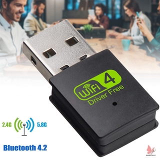 USB WiFi Bluetooth Adapter Dual Band Wireless External Receiver Dongle for PC Laptop 1viG