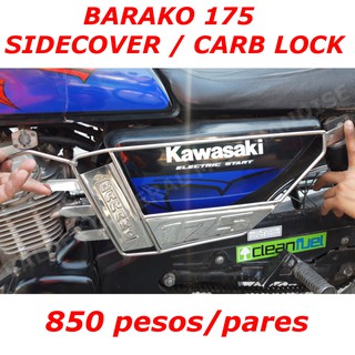 Barako 175 Sidecover & Carb Lock Stainless, Side cover