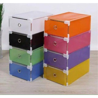 Colorful Stockable Shoebox Storage Organizer