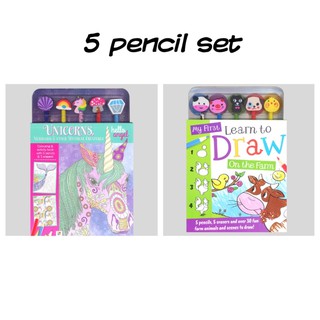 5 Pencil Set Activity book - Unicorn and Learn how to draw