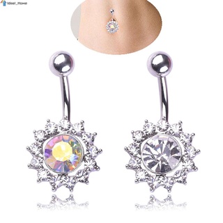 Belly Button Ring Crystal Zircon Hypoallergenic Navel Piercing Body Jewelry