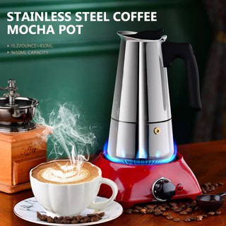 Coffee Pot Stainless Steel Mocha Espresso Latte Stovetop Filter Moka Coffee Maker Coffee Pot for Kit